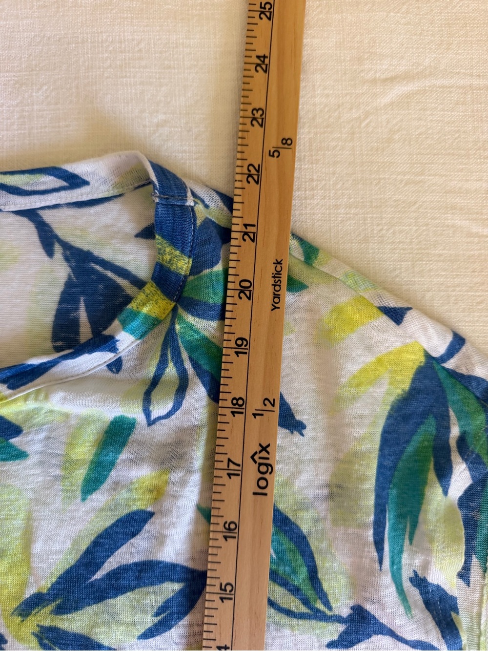 Cynthia Rowley Women’s 100% Linen Botanical Print Short Sleeve Top - Picture 8 of 8